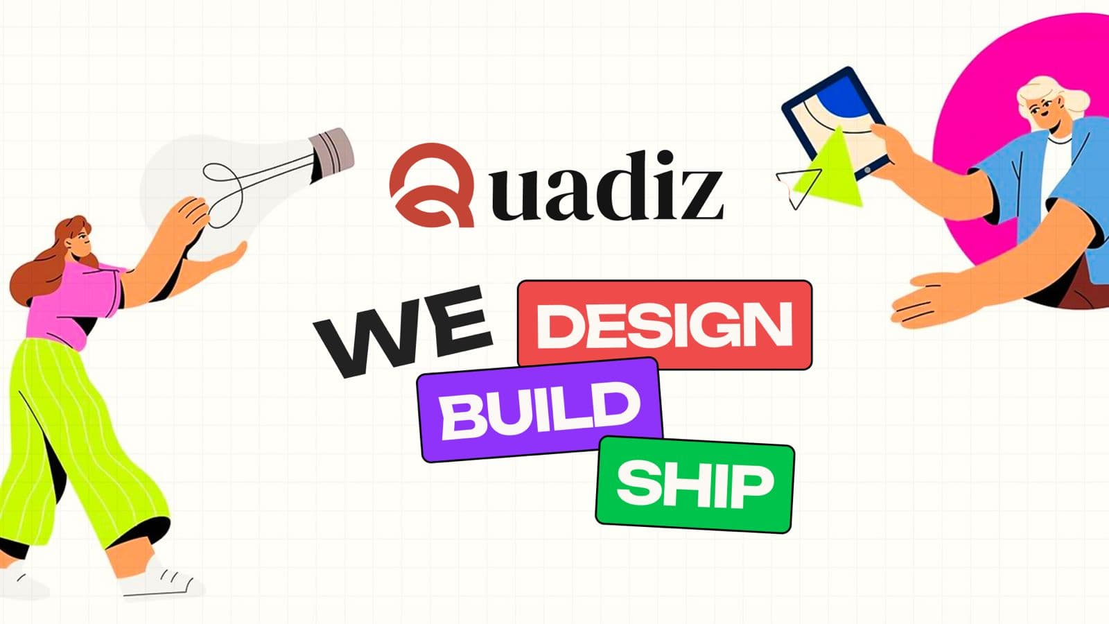 Quadiz studio introduction video preview showing digital product design and engineering